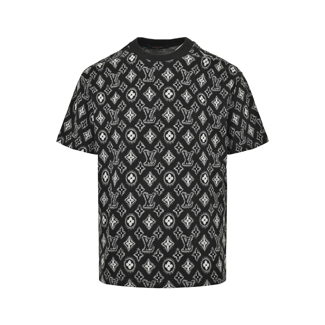 Presbyopia jacquard all over printed short sleeves