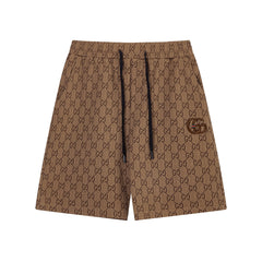 New double G logo knitted shorts