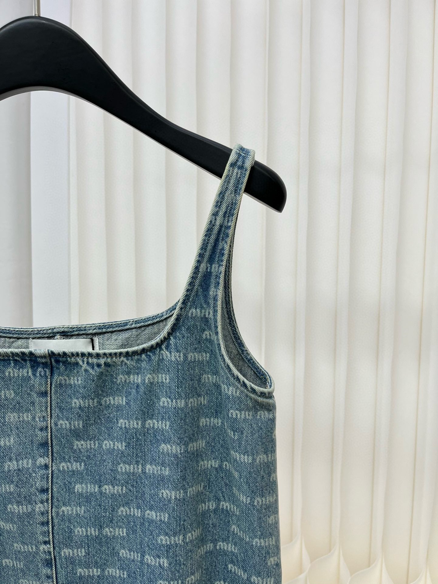 Buchstaben Druck Denim Kleid