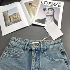 Denim-Shorts mit Strass-Taschen-Design