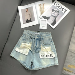 Taschenloch Denim-Shorts