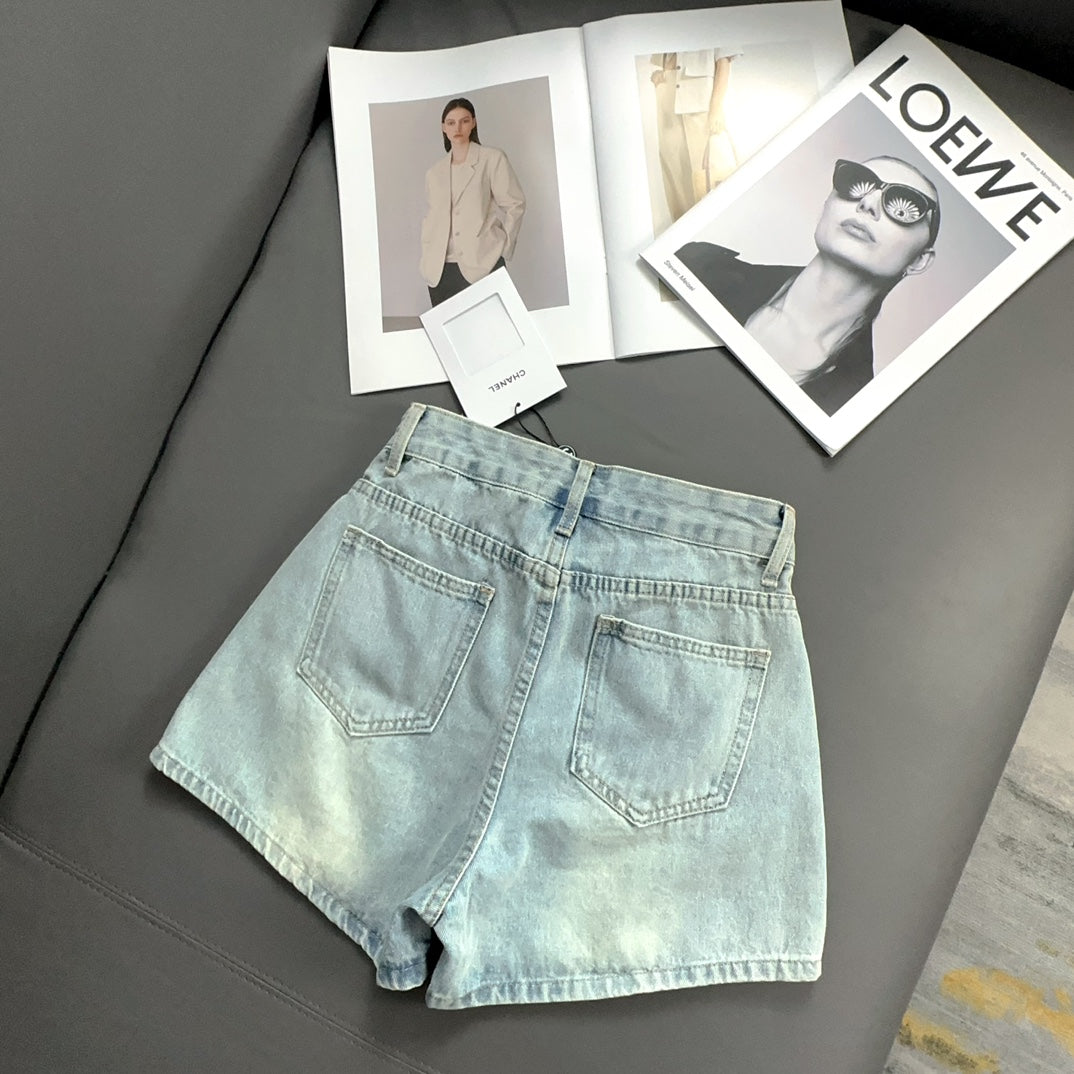 Taschenloch Denim-Shorts