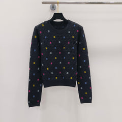 Autumn and winter embroidered long-sleeved sweater