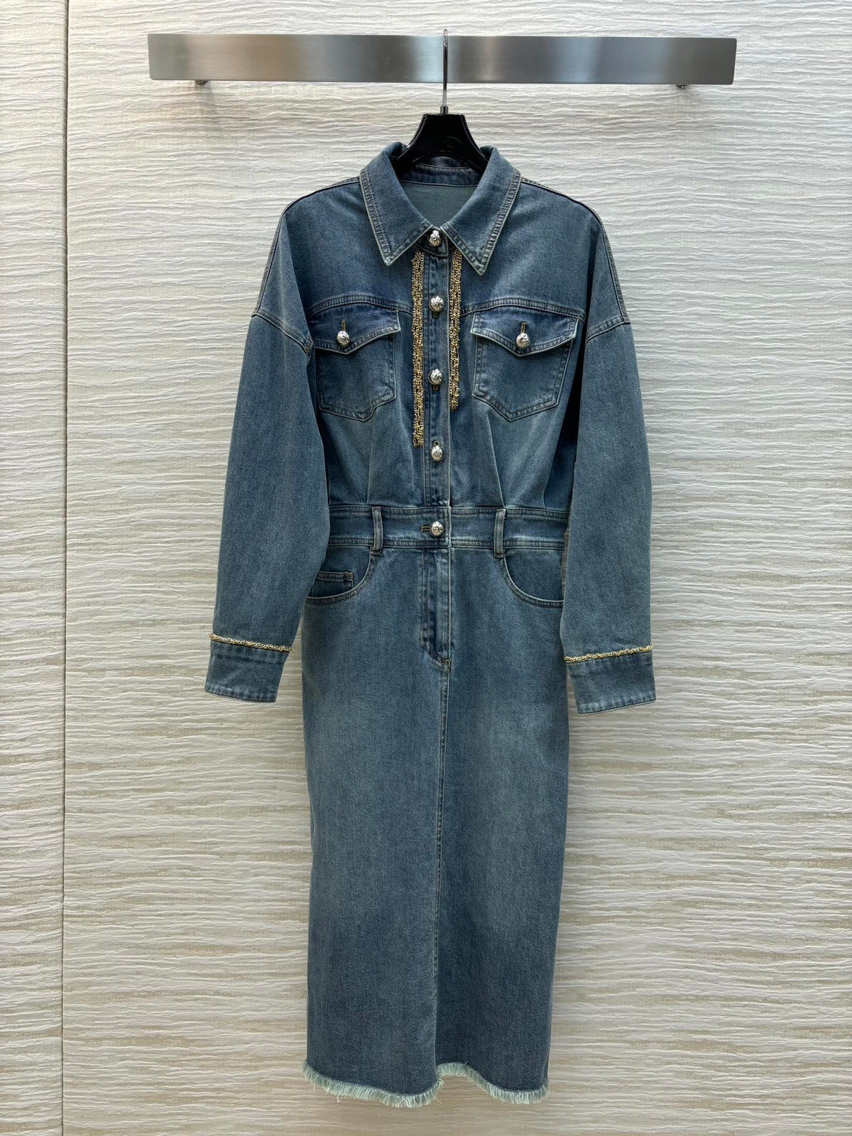 Revers Denimkleid