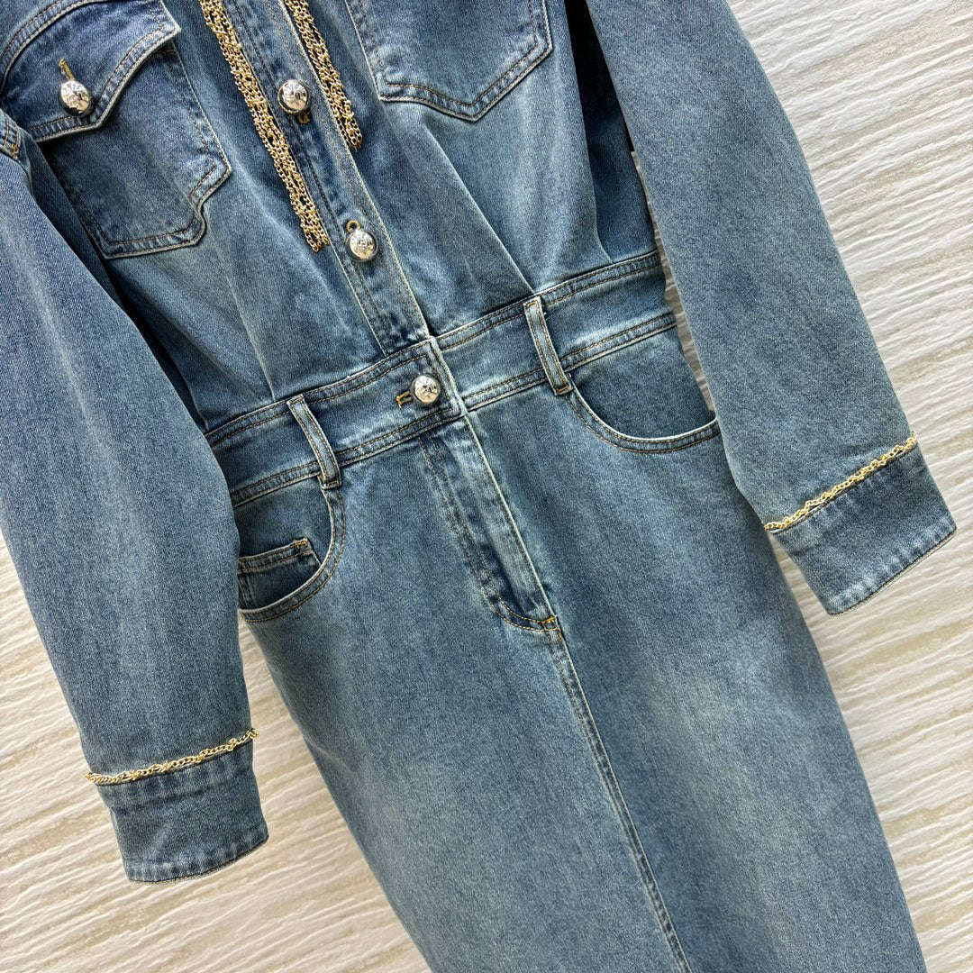 Revers Denimkleid