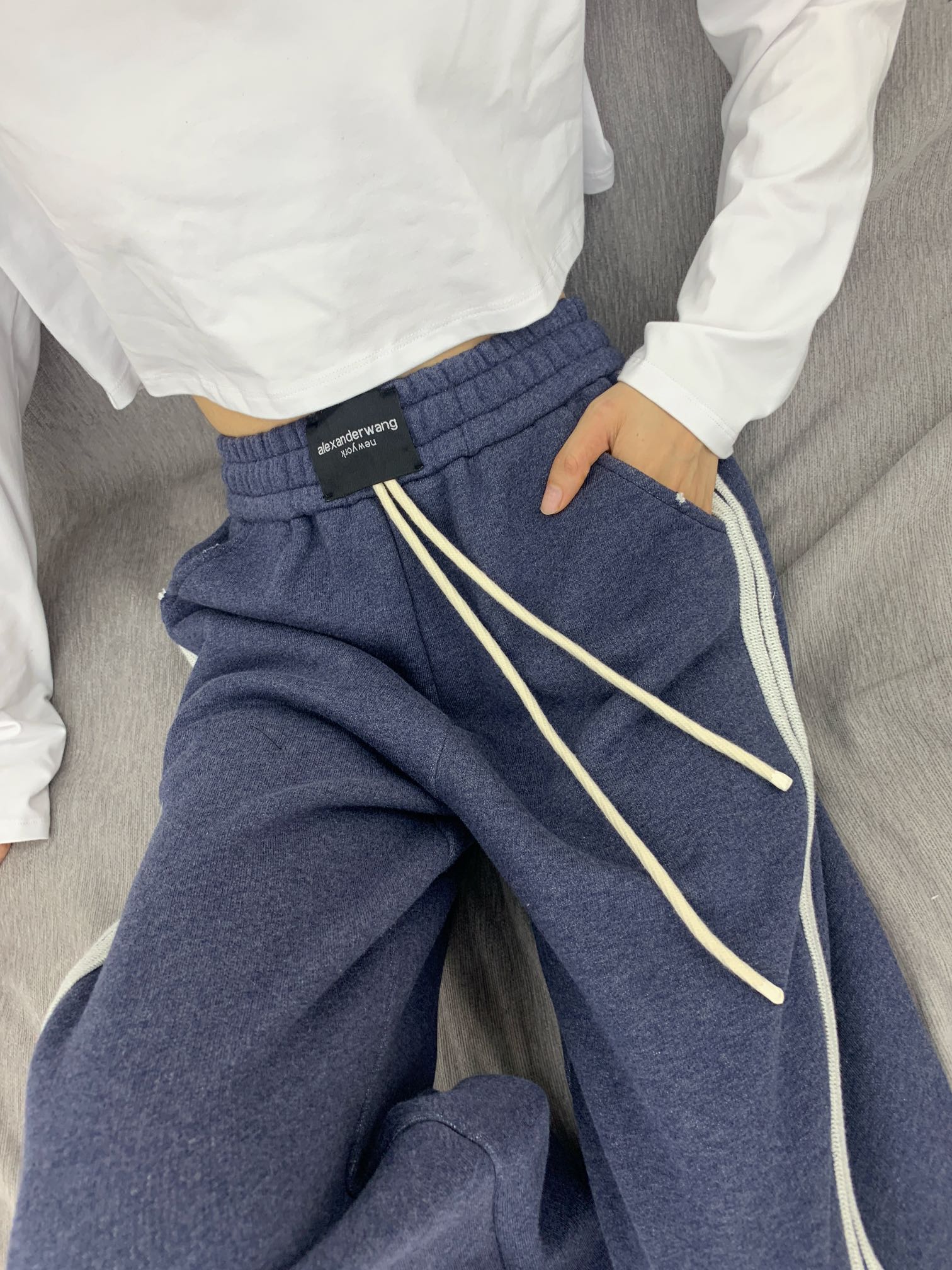 Elastic drawstring casual pants