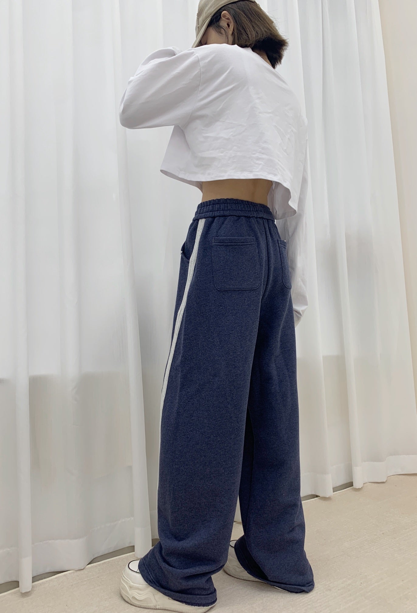 Elastic drawstring casual pants