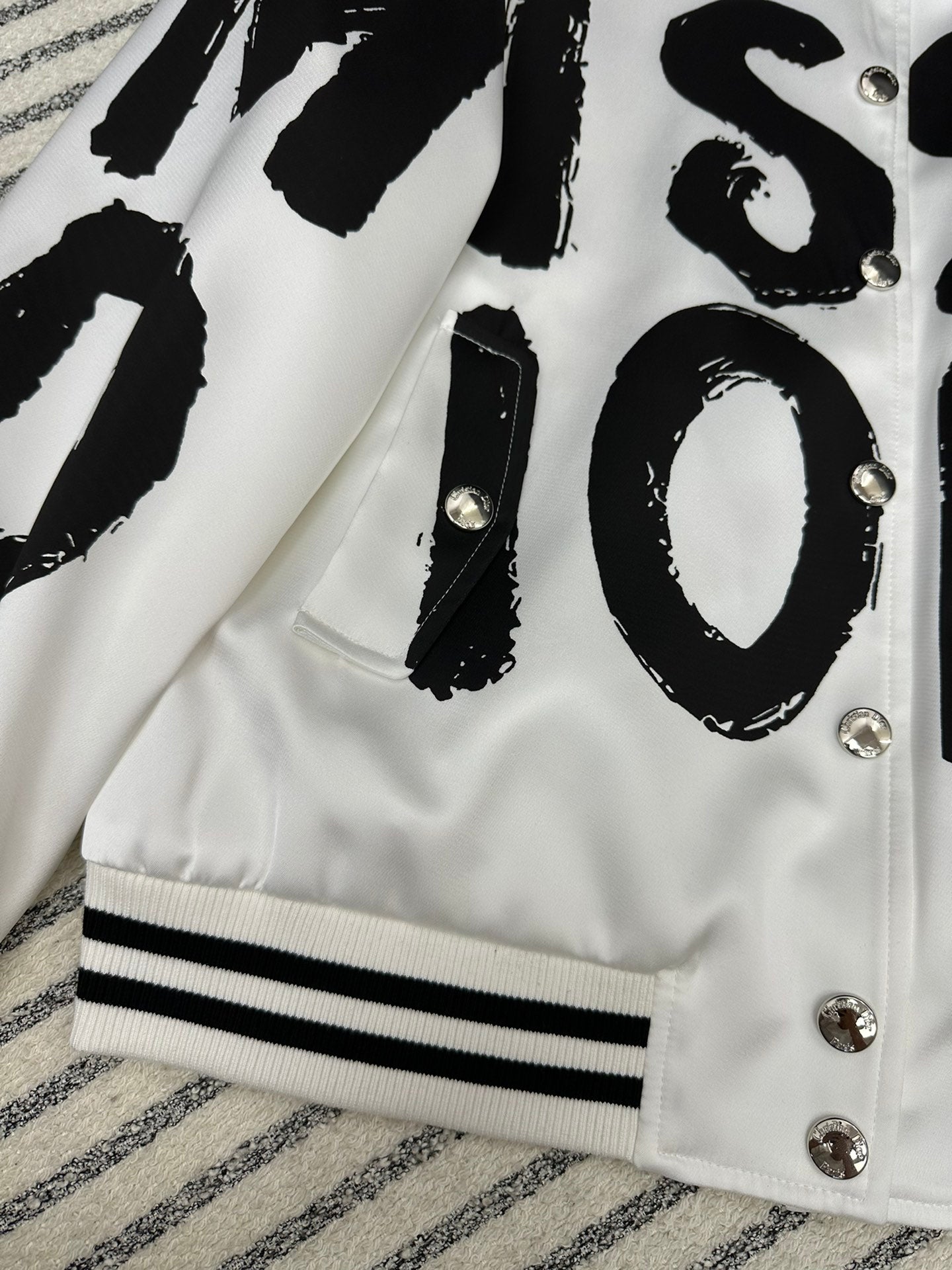 Fashionable baseball jacket with printed logo