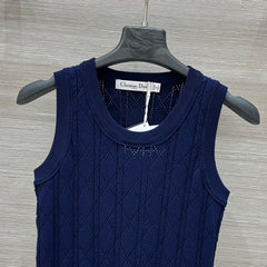 Celebrity style hollow polo short-sleeved vest