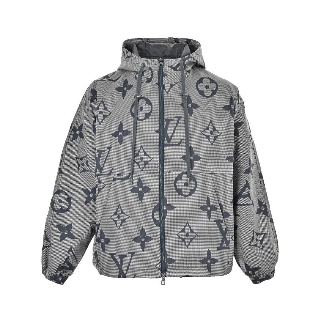 Presbyopia printed windbreaker jacket