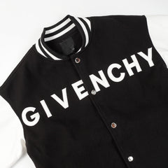 Leather letter embroidered baseball jersey jacket