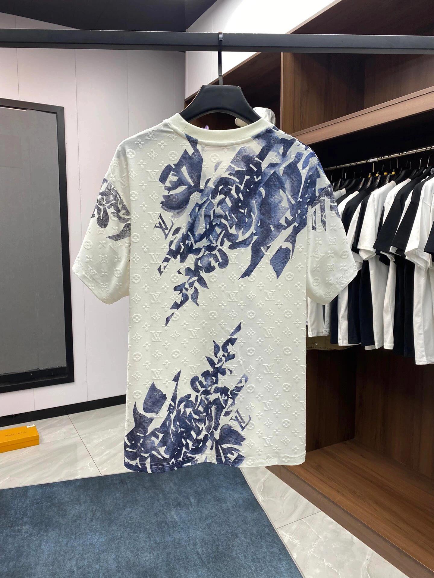 Floral ink jacquard graffiti T-shirt