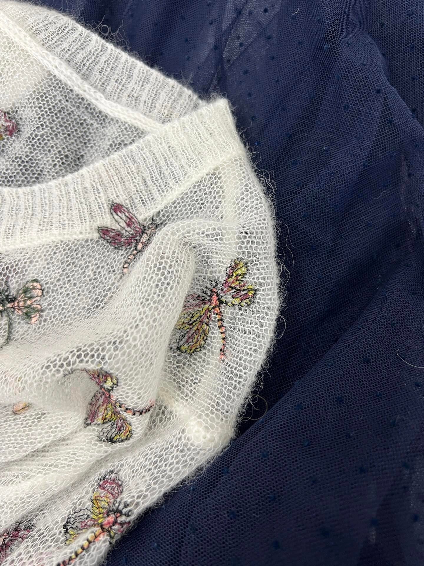 Dragonfly embroidered top