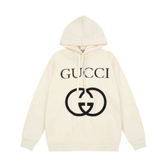 Classic style hooded sweatshirt with oversized interlocking G print