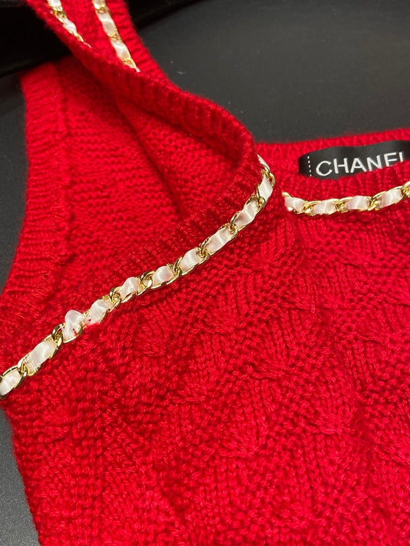 Gilet en tricot rouge