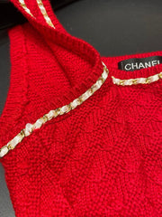 Gilet en tricot rouge