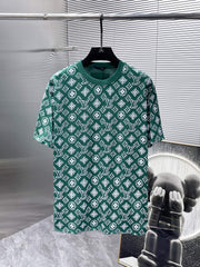 Presbyopia jacquard all over printed short sleeves