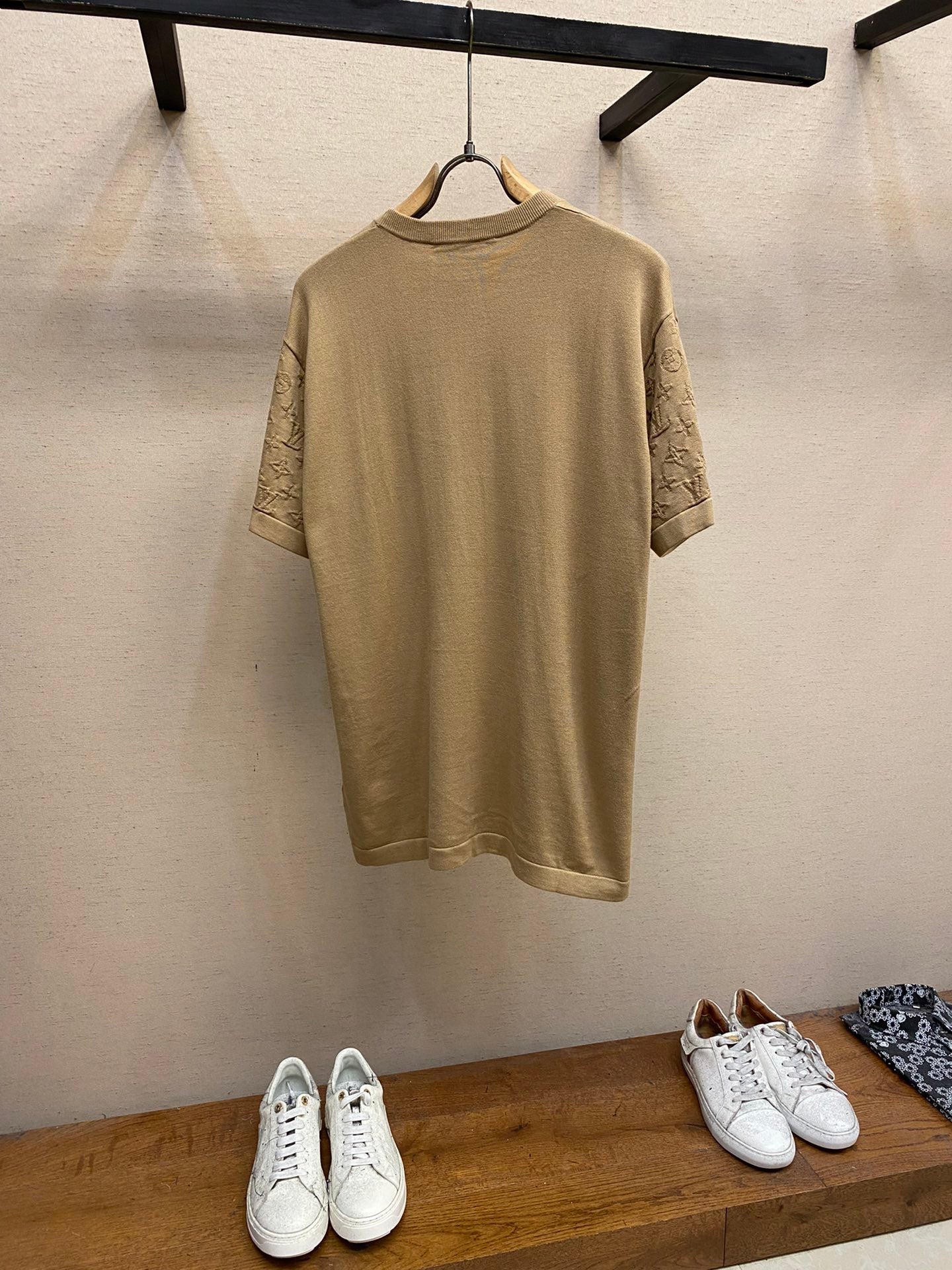 sleeve jacquard T-shirt