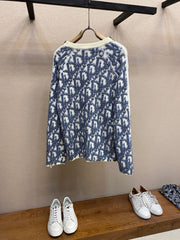 WOOL BLEND JACQUARD KNIT SWEATER