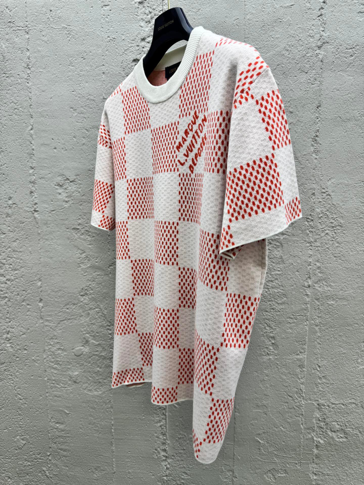 Green checkerboard woolen short sleeves