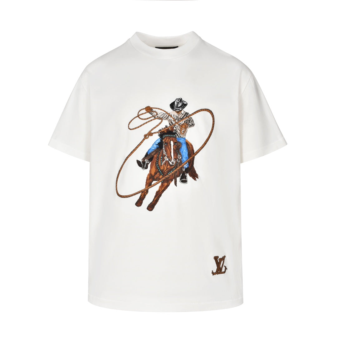 White Western cowboy T-shirt