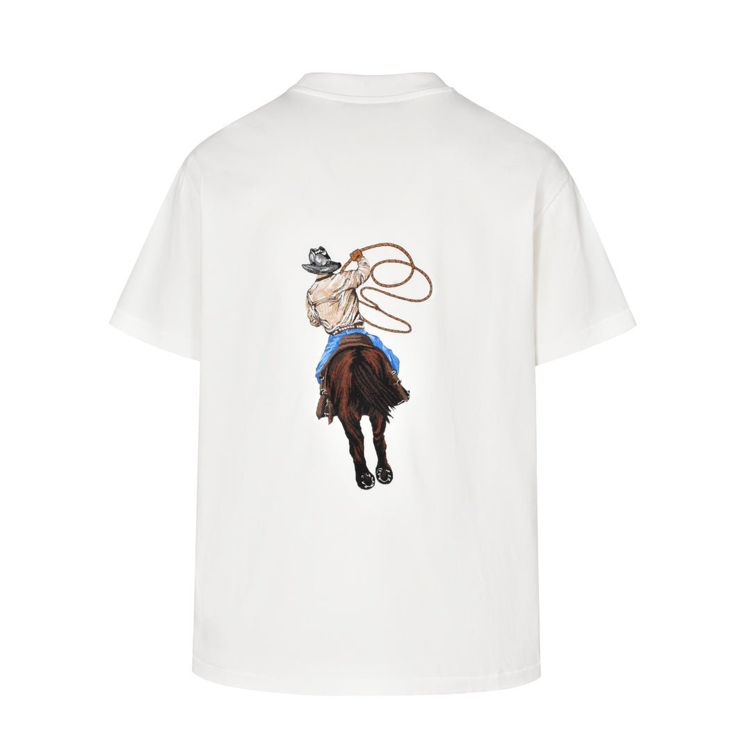 White Western cowboy T-shirt