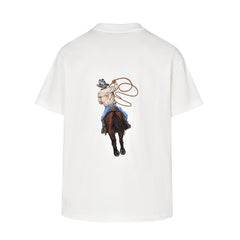 White Western cowboy T-shirt