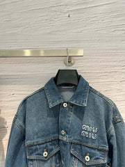 veste en denim à bords bruts