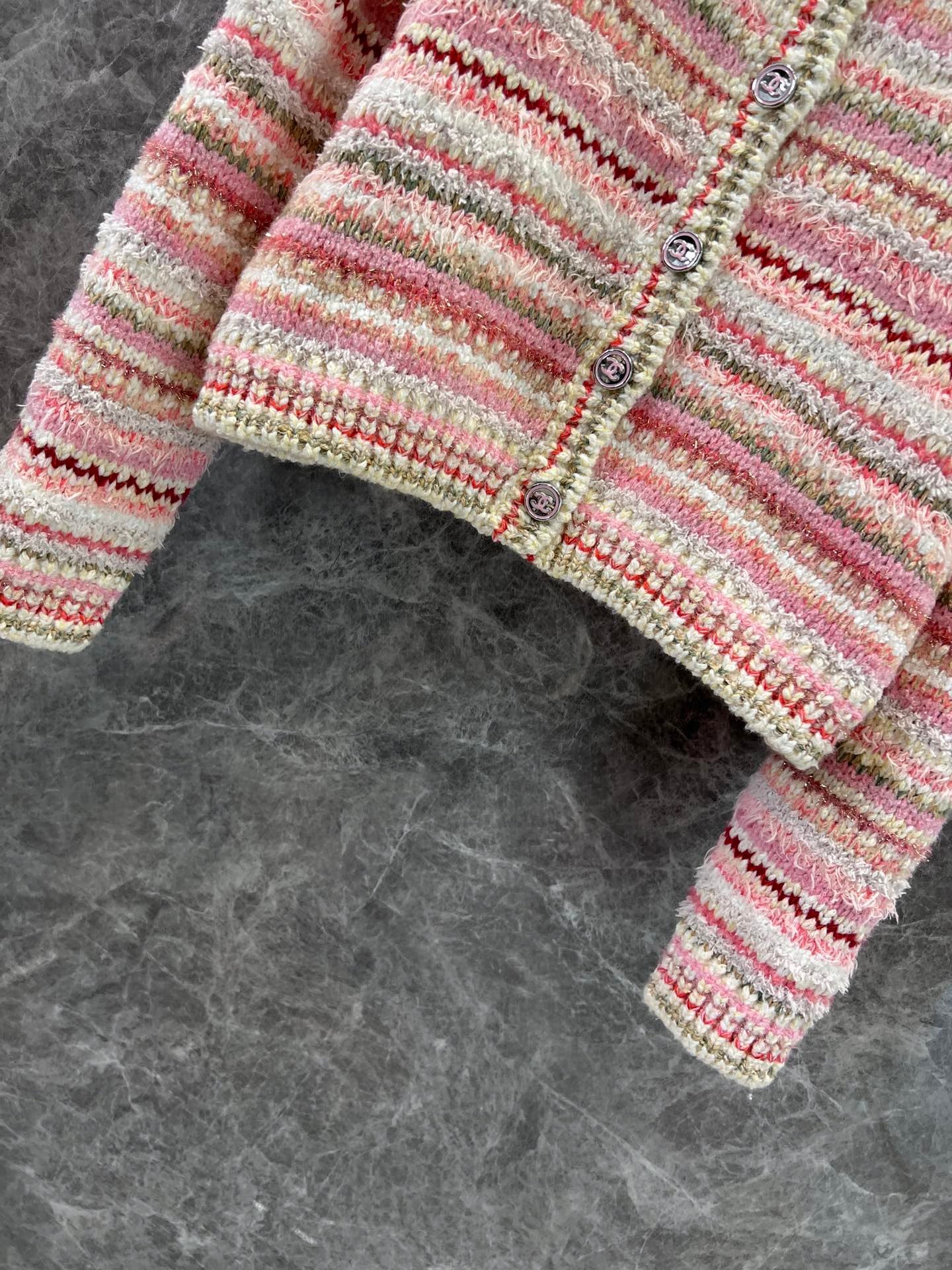 Colorblock Striped Knit Jacket