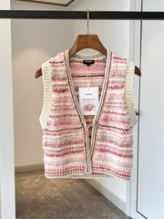 Block Color Stripe Knit Vest