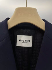 Lettering embroidered lapel suit jacket