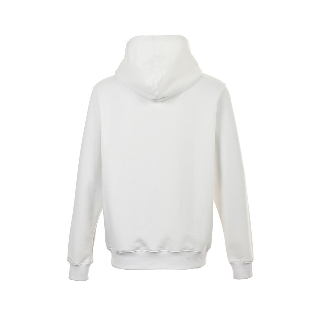 Embroidered silver logo hoodie