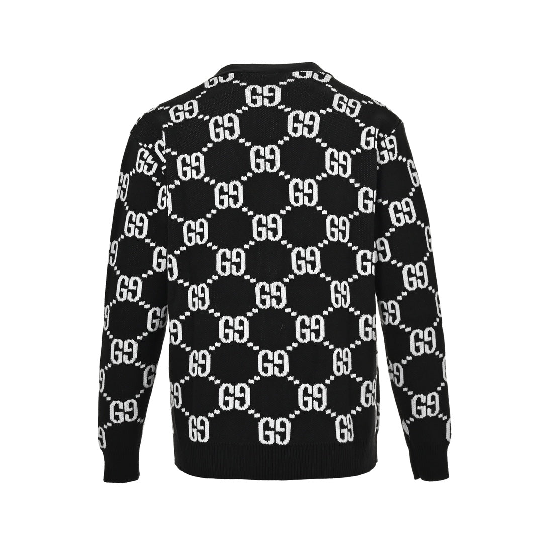 Double G all over jacquard sweater cardigan