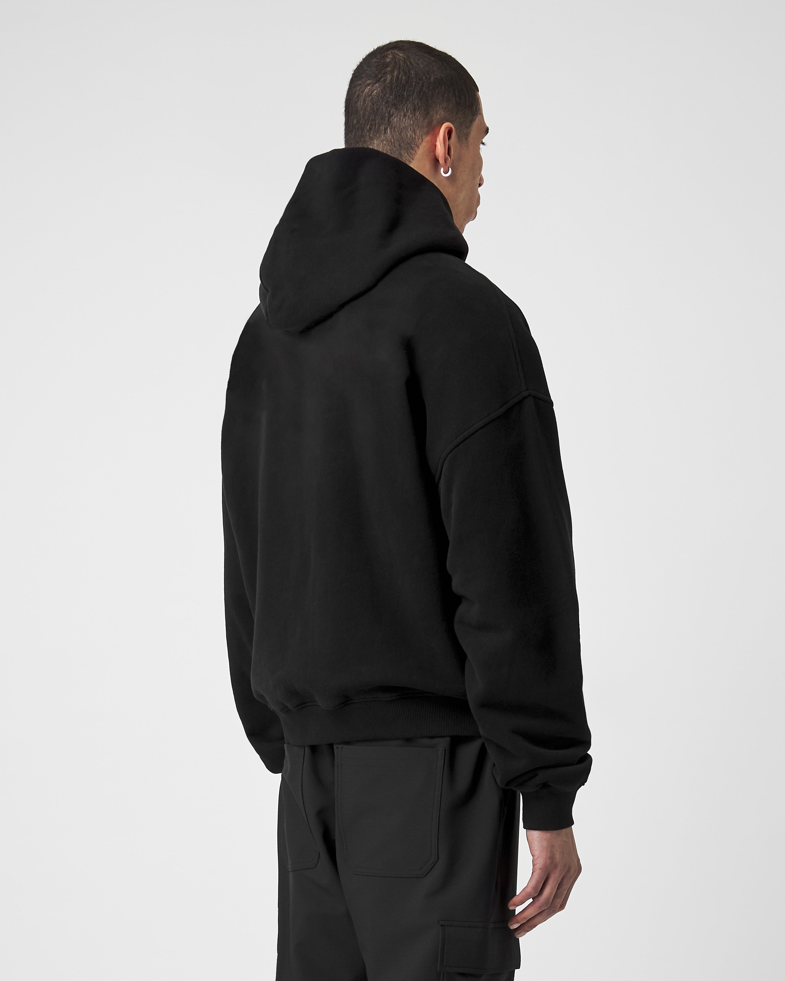 Schwarzer Basic Zip Hoodie