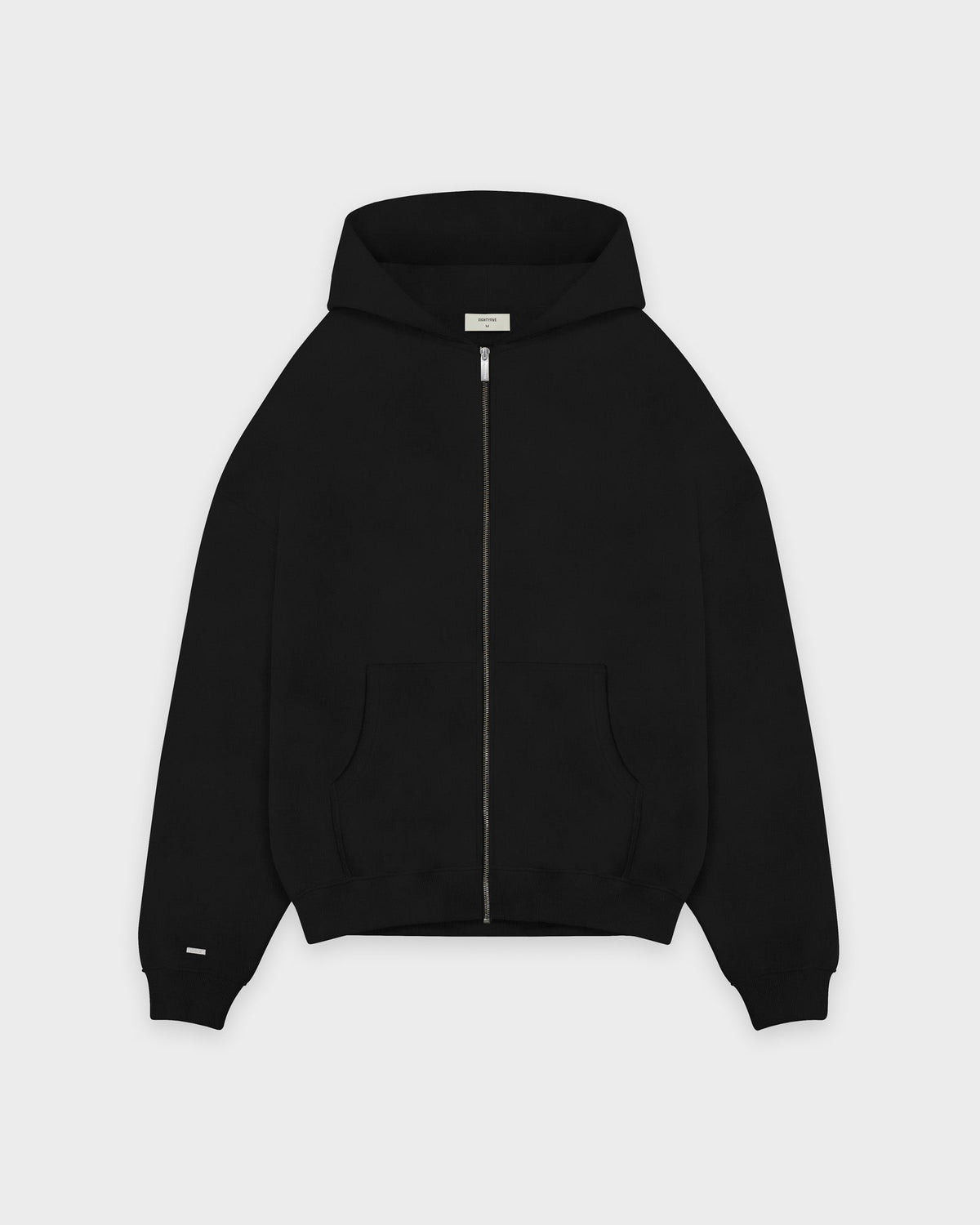 Schwarzer Basic Zip Hoodie