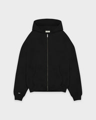 Schwarzer Basic Zip Hoodie