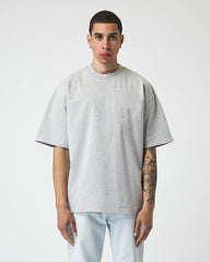 Schweres graues Melange Basic T-Shirt