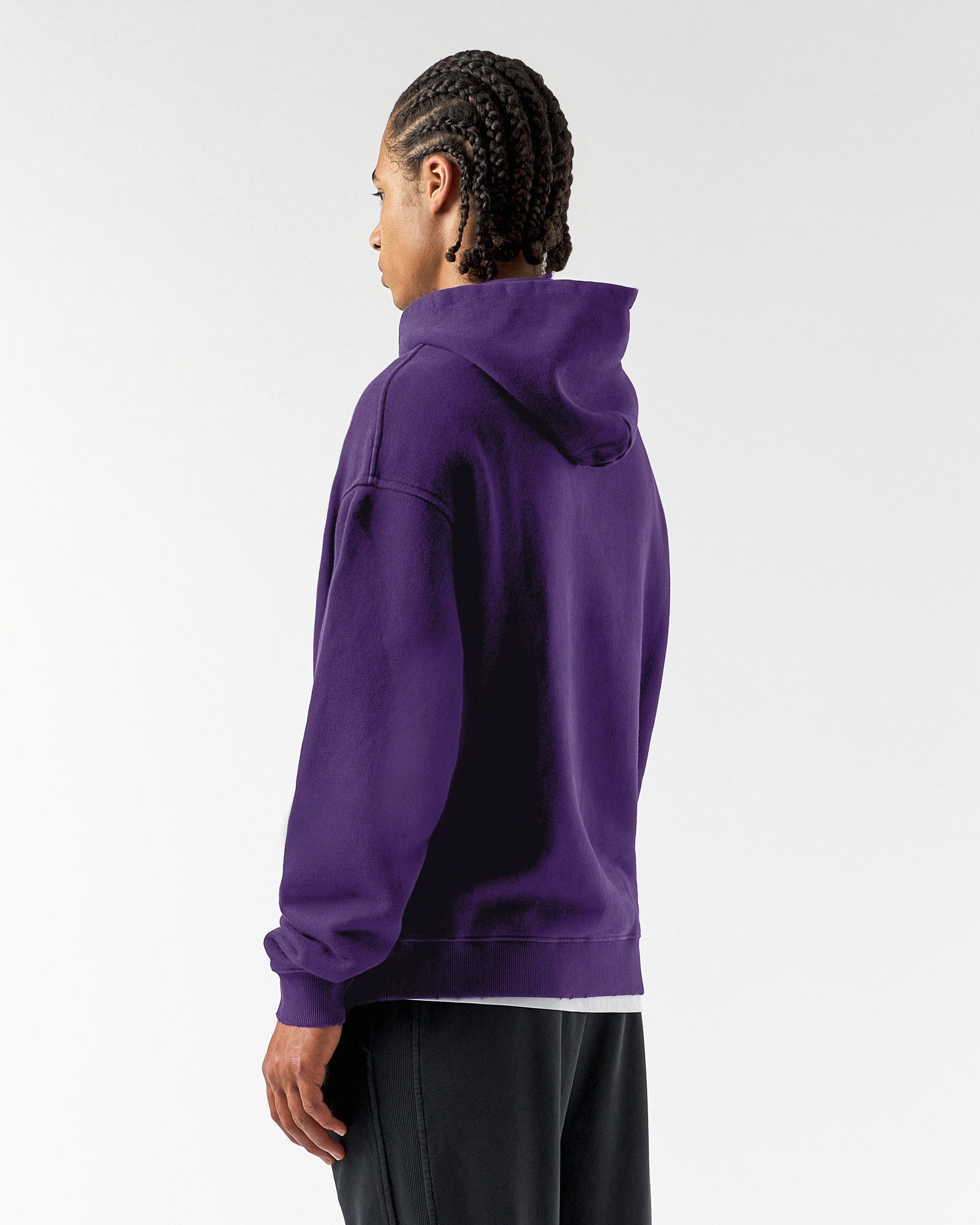 Schwerer lila Basic Hoodie