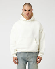 Schwer geschnittenes Off-White Basic Hoodie