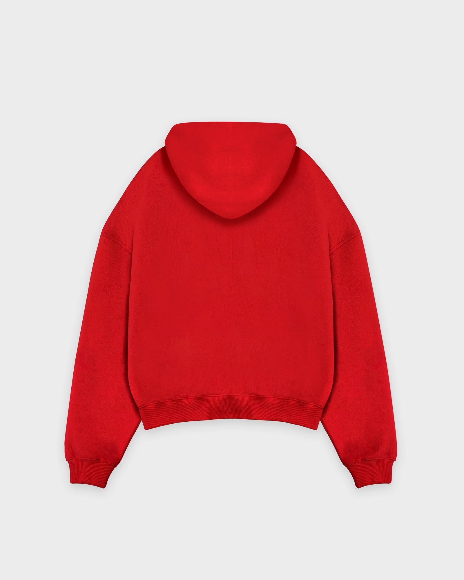 Schwer geschnittenes flammend rotes Basic Hoodie