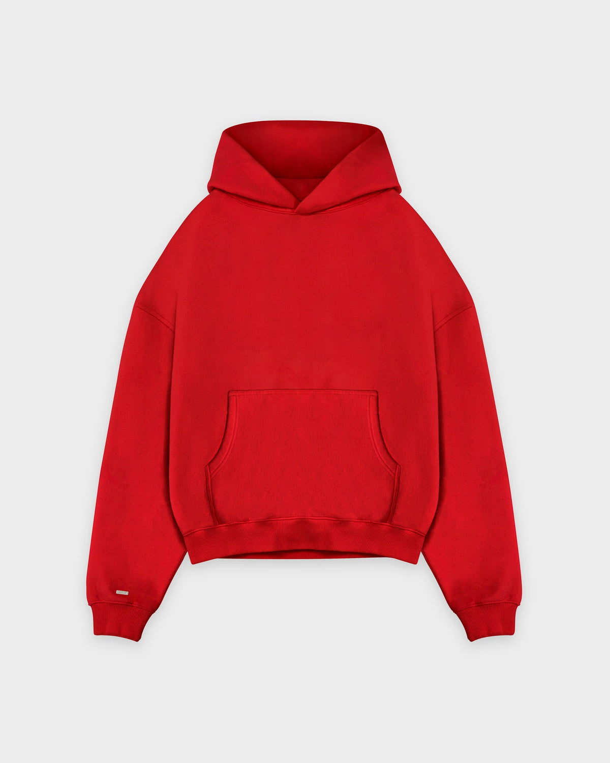 Schwer geschnittenes flammend rotes Basic Hoodie