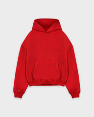 Schwer geschnittenes flammend rotes Basic Hoodie