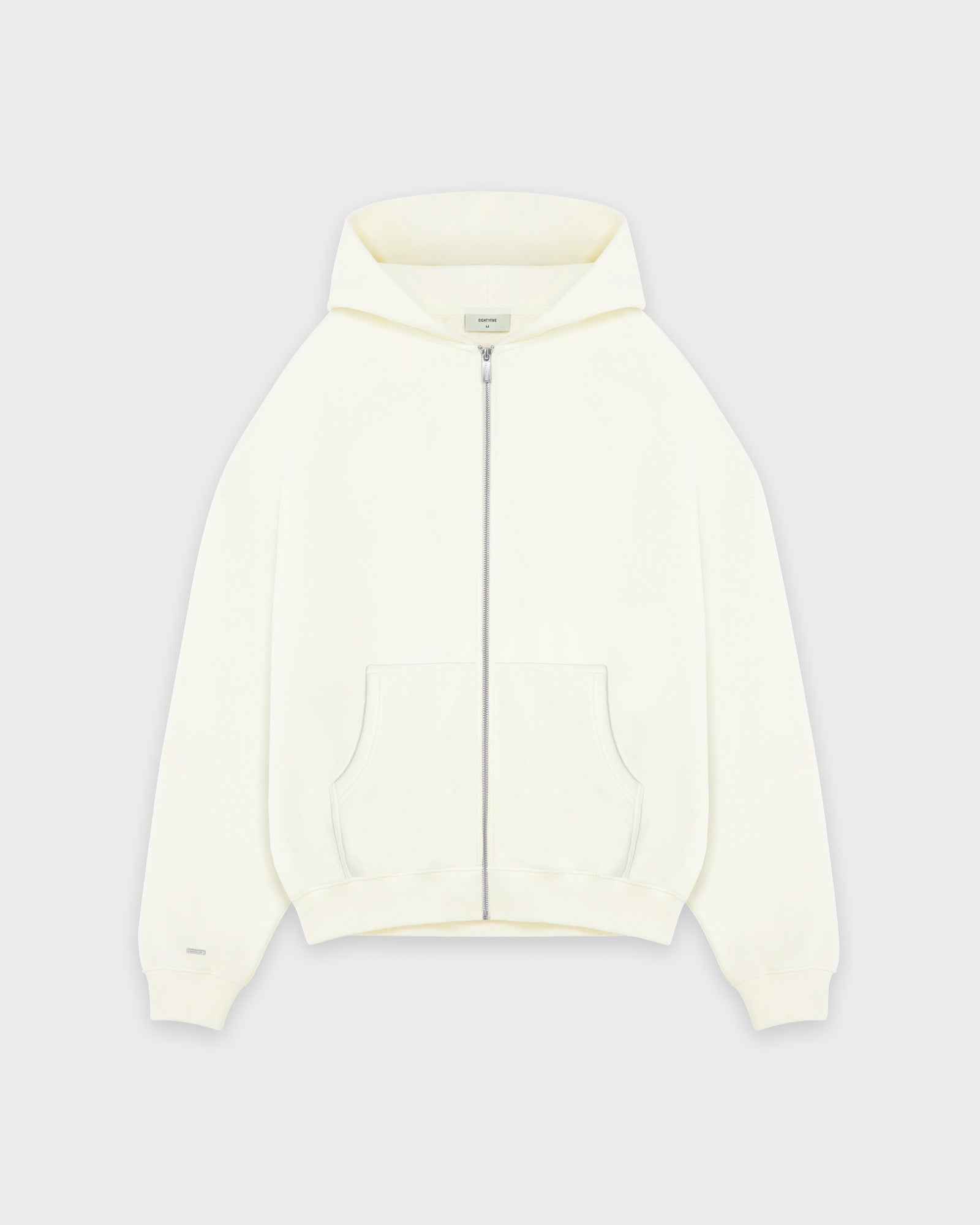 Tung Off White Grunnleggende Zip Hoodie