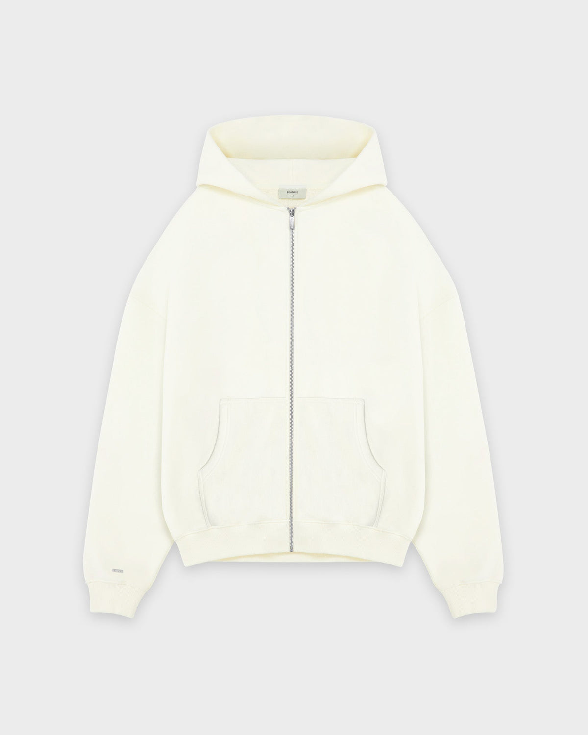 Tung Off White Grunnleggende Zip Hoodie