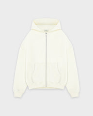 Tung Off White Grunnleggende Zip Hoodie