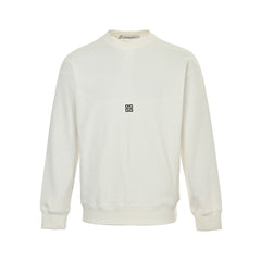 Round neck sweatshirt with embroidered letter logo on front and back