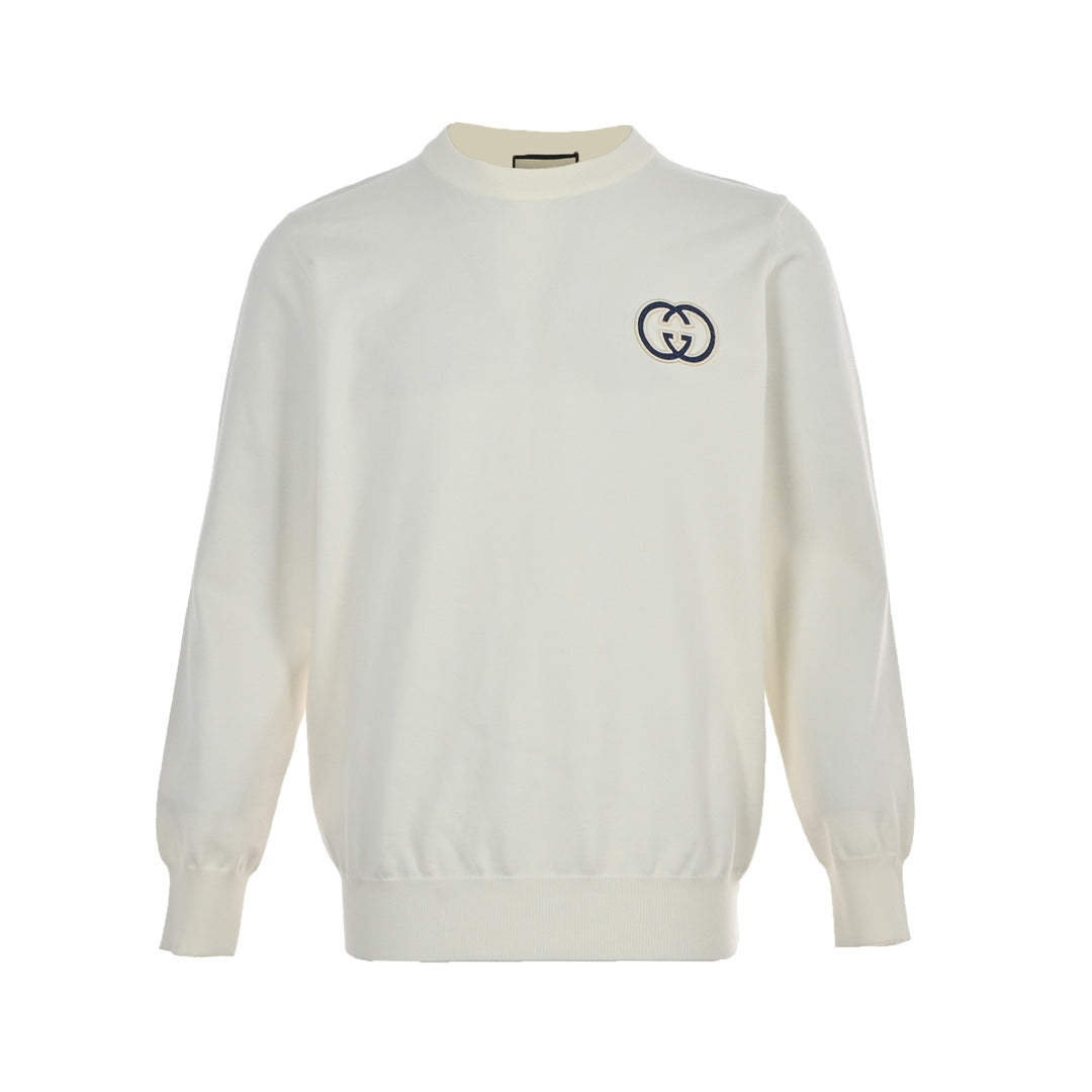 Double G embroidered small logo knitted sweater