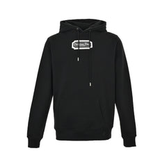 Embroidered silver logo hoodie