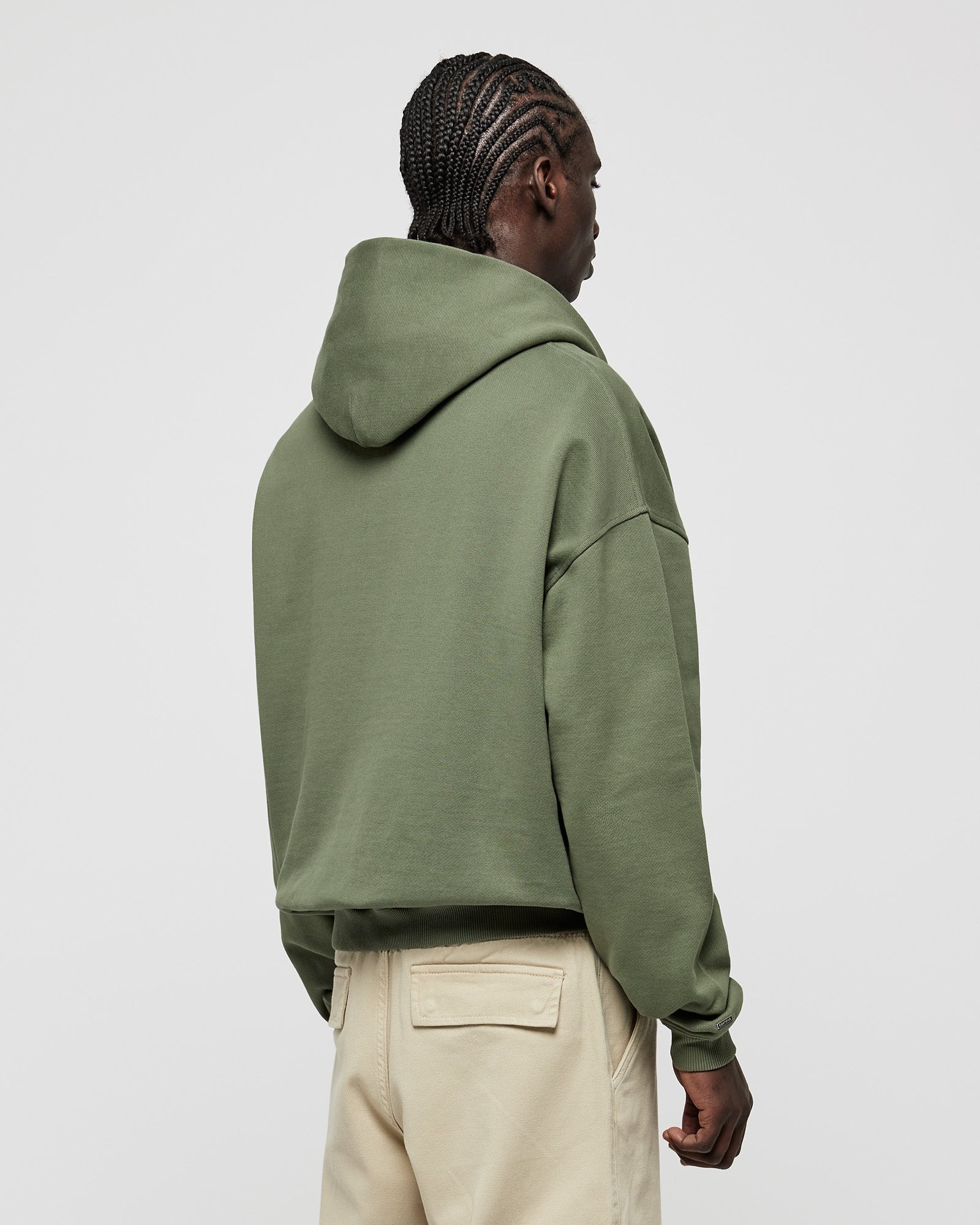 Schwerer rauchiger grüner Basic Zip Hoodie