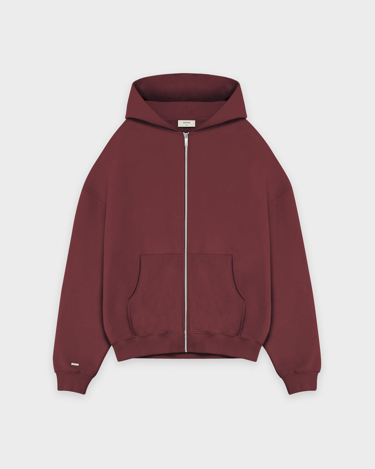 Schwerer rubinroter Basic Zip Hoodie